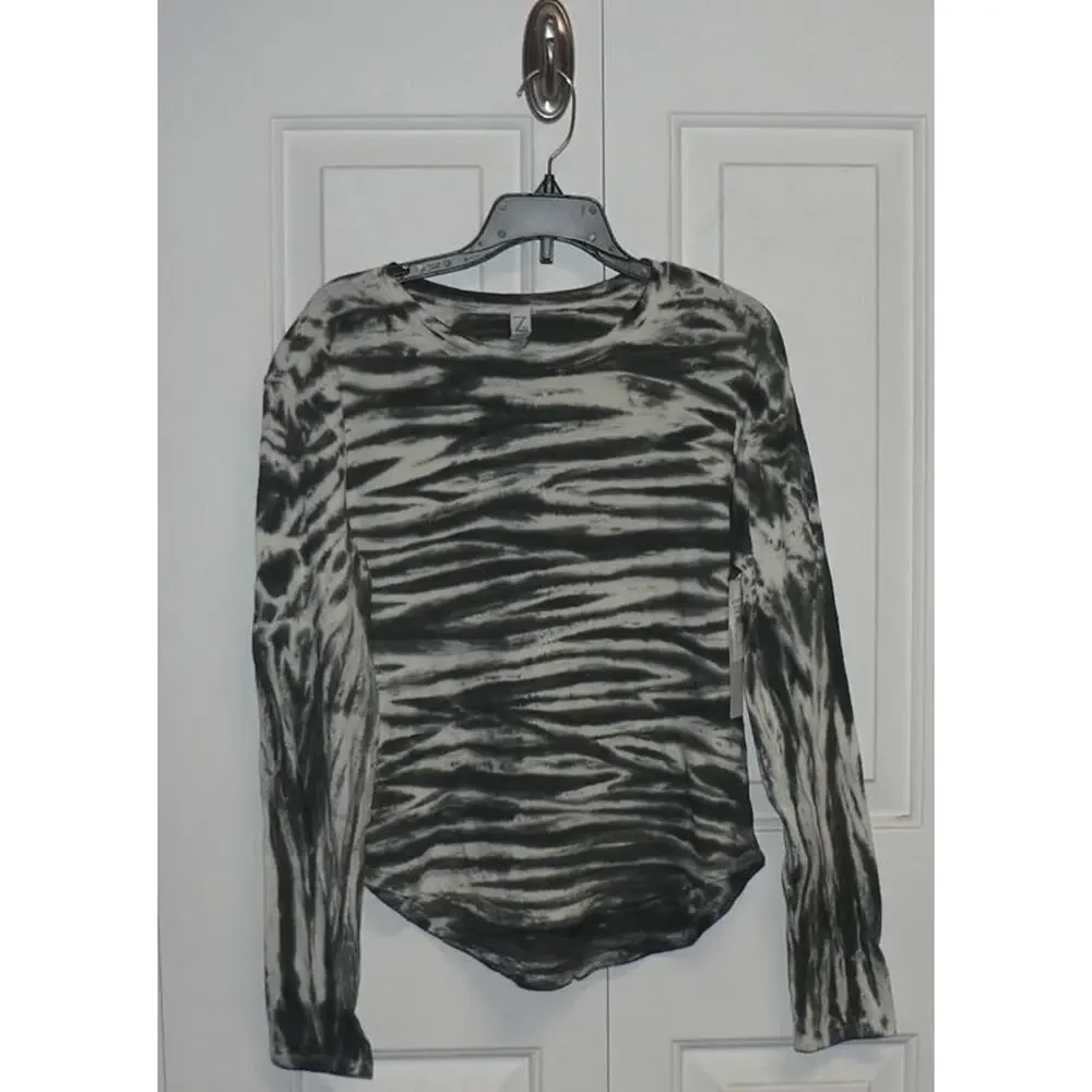 Z By Zella Girls Long Sleeve Cotton Tee in Green Urban‎ Tie Dye XL 14/16